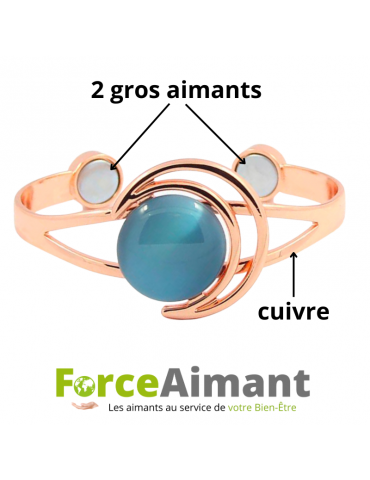 Jonc cuivre magnétique Azur