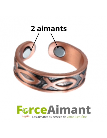 Bague cuivre magnétique Lys