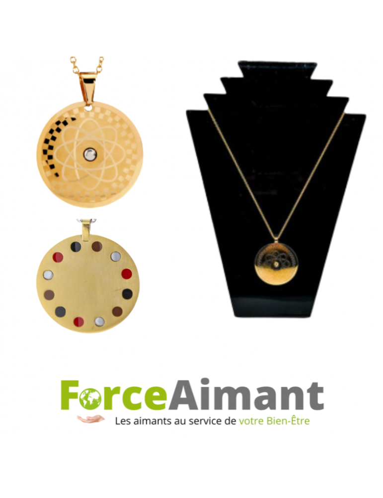 Collier pendentif doré énergie