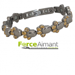 Bracelet magnétique patte et strass