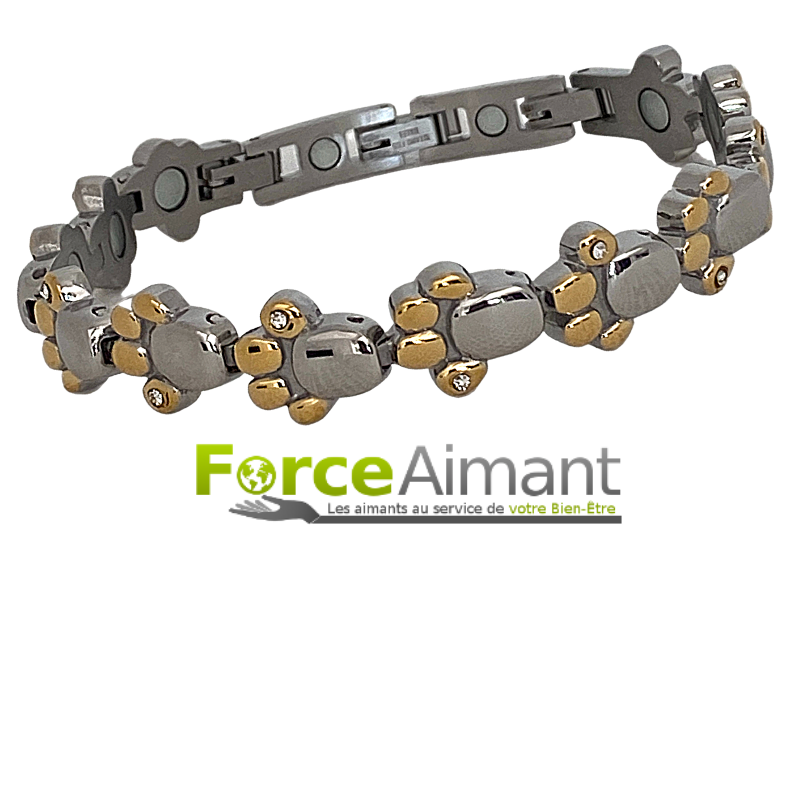Bracelet magnétique patte et strass