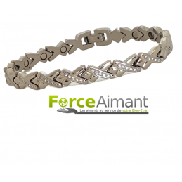 Bracelet magnétique croisé et strass