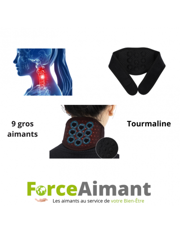 Collier  cervical magnétique 9 aimants