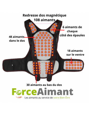 Redresse dos magnétique 108 aimants