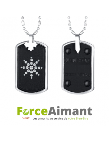 Collier pendentif pierre de lave et germanium