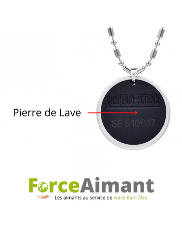 Collier pendentif Pierre de Lave strass colorés