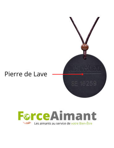 Collier pendentif Pierre de Lave