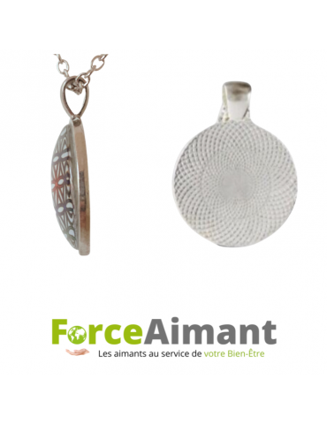 Collier fleur de vie dôme en verre 3D