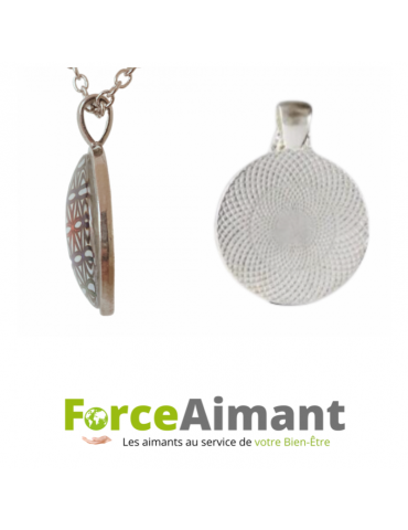 Collier fleur de vie dôme en verre 3D