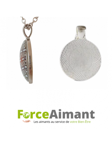 Collier fleur de vie dôme en verre 3D