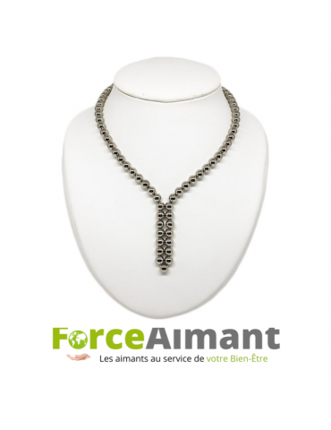 Collier billes 100 % magnétique métal - Multi-position