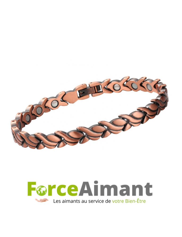 Bracelet cuivre magnétique Pivoine