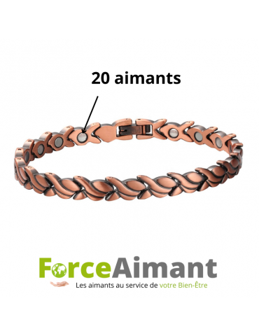 Bracelet cuivre magnétique Pivoine