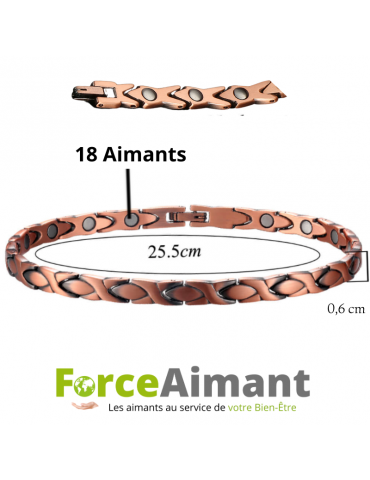 Bracelet cheville cuivre magnétique Azalée