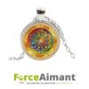 Collier fleur de vie dôme en verre 3D