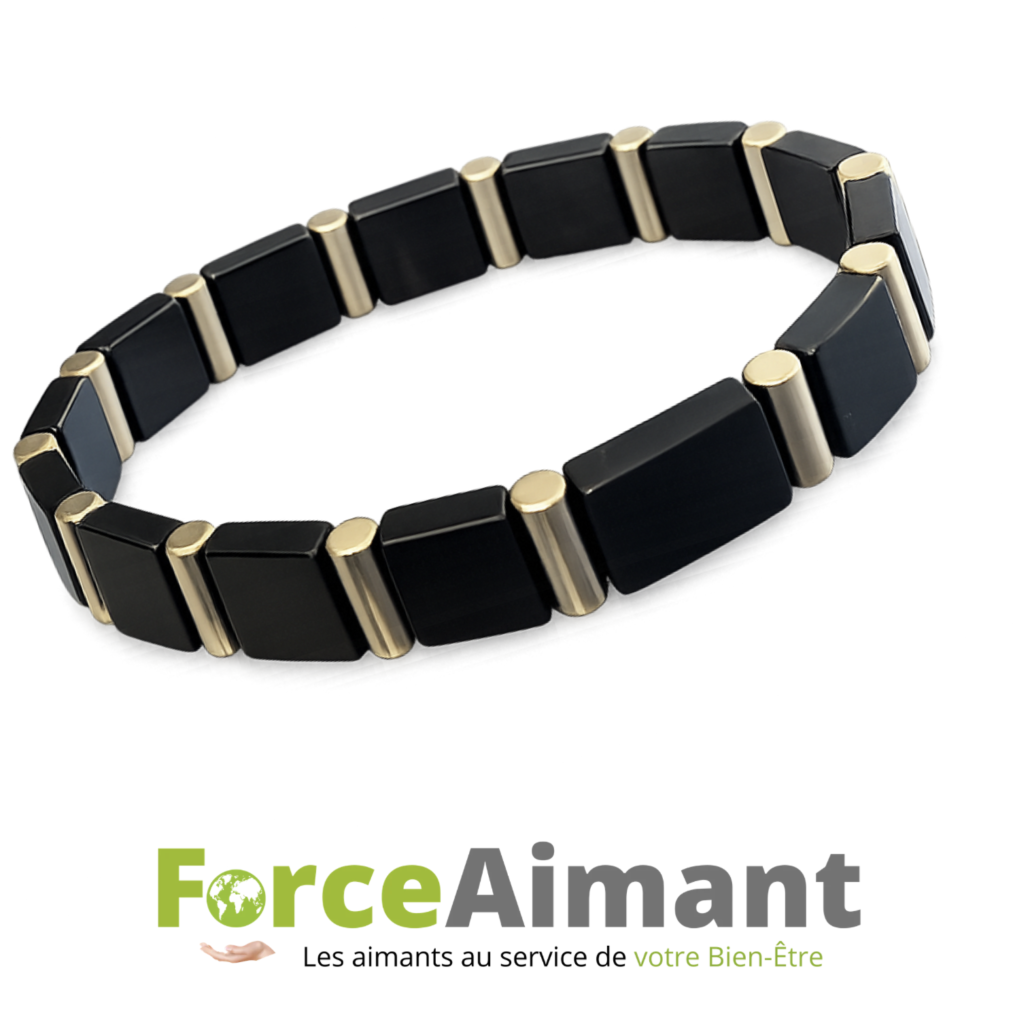 Bracelet 100% magnétique 14 carrés noir