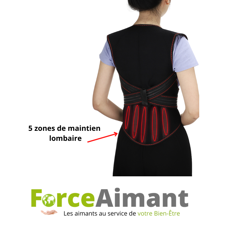 Redresse-dos magnétique 108 aimants pour le maintien du dos et des épaules.
