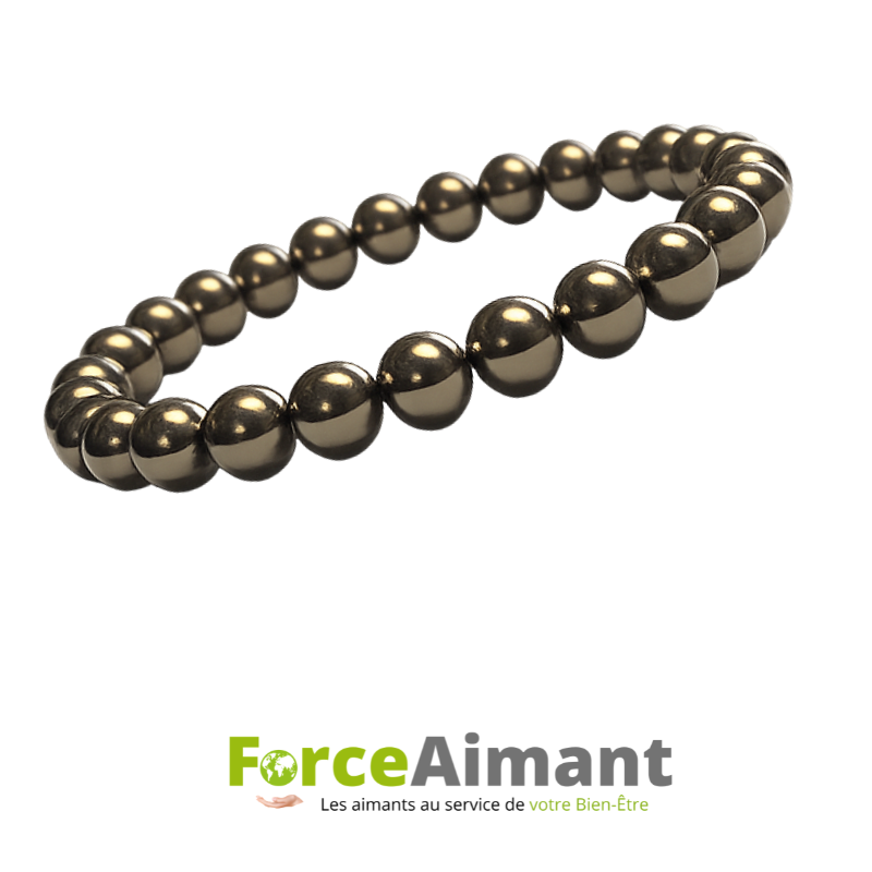 Bracelet bille 100 % magnétique nacré avec finition brillante.